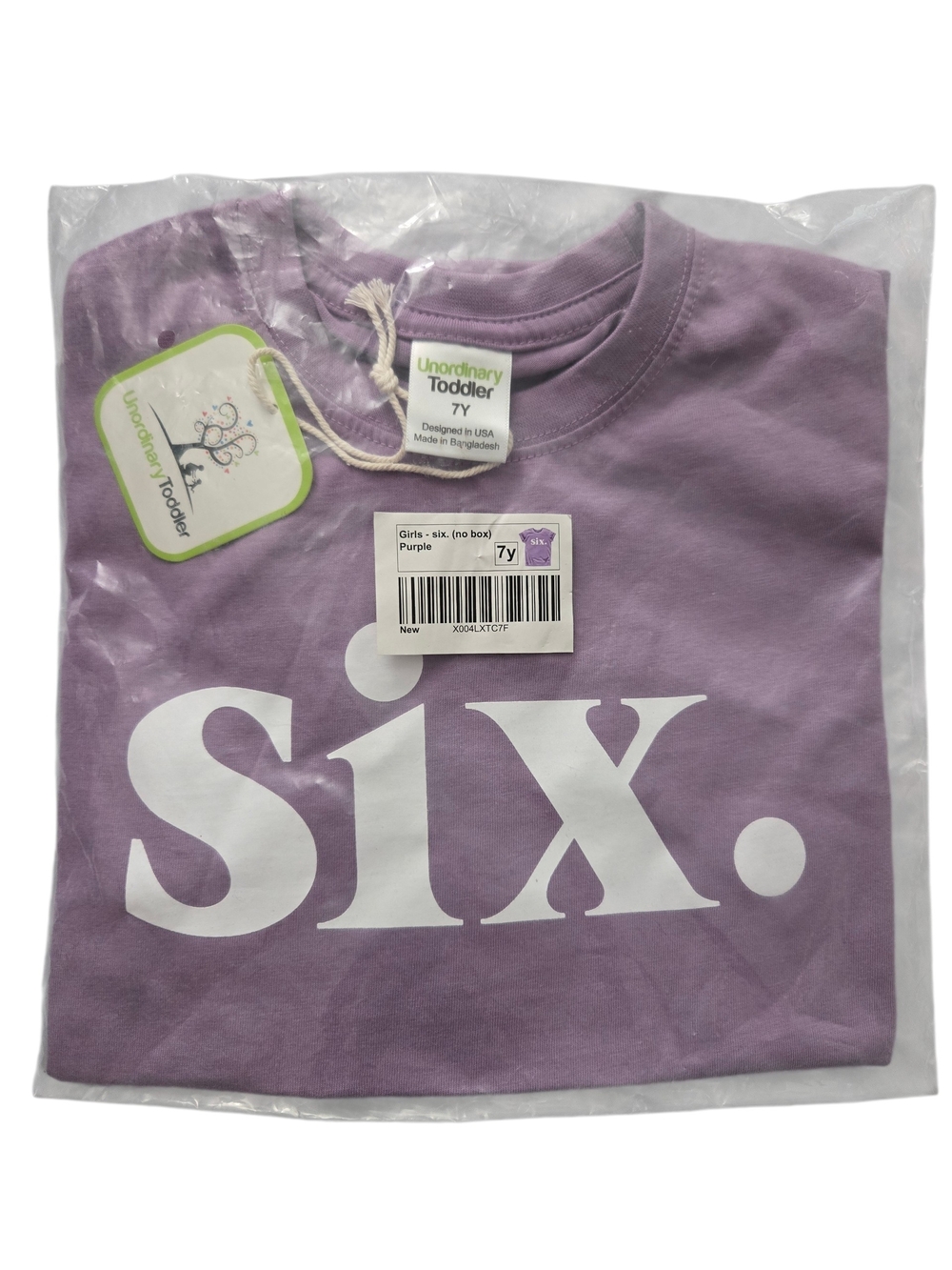 Purple "Six." Graphic Tee - Girls 7Y - NWT